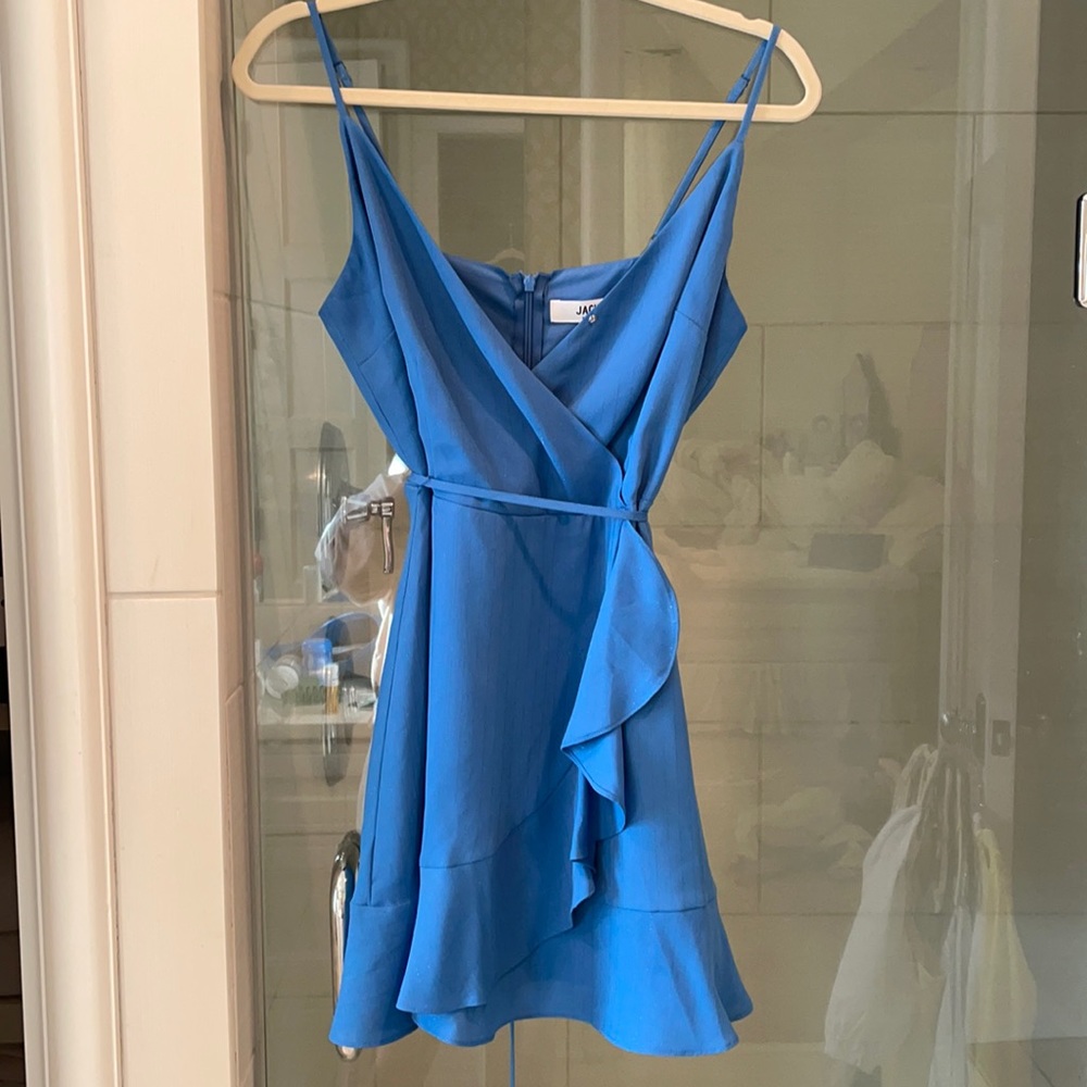 Blue wrap dress